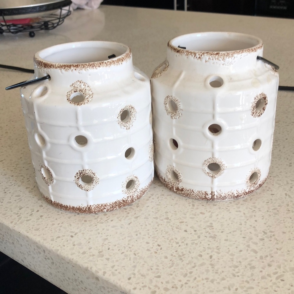 Set of 2 - tea light candle holders